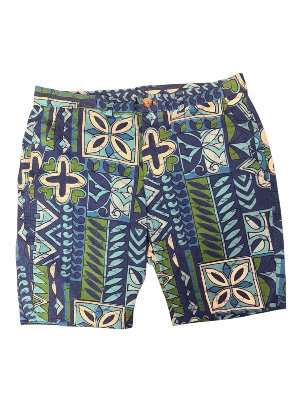 Vintage Kennington California Tiki Print Shorts Mens M 60s 70s Made USA - Picture 2 of 14